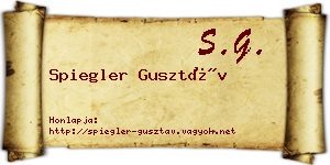 Spiegler Gusztáv névjegykártya
