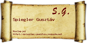 Spiegler Gusztáv névjegykártya